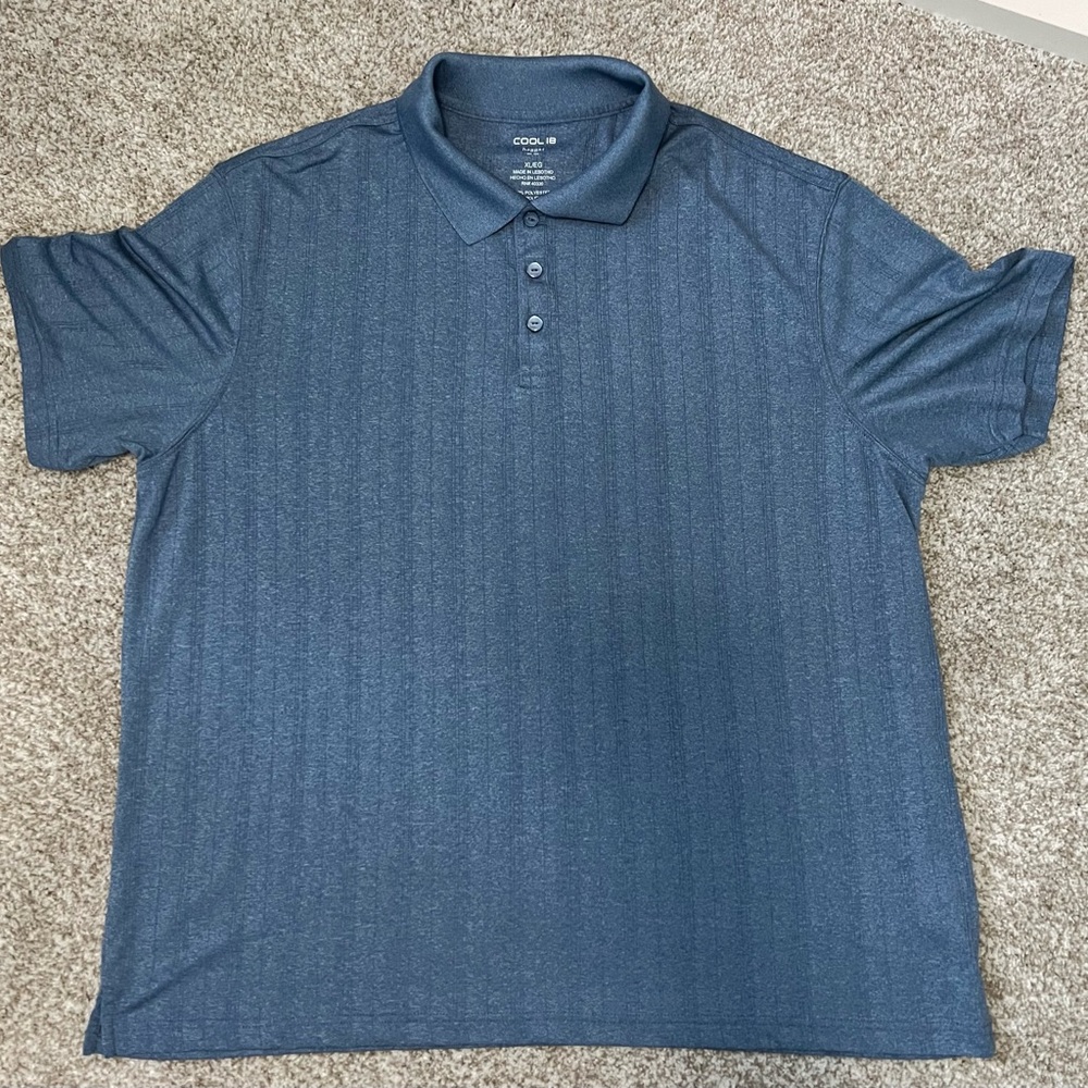 Haggar, blue polo, short sleeve, extra large